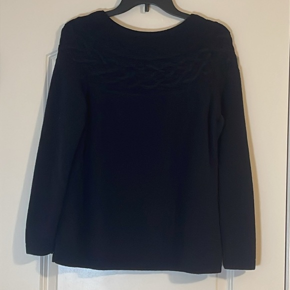 Talbots Navy Crewneck Sweater Size Medium - Picture 2 of 5